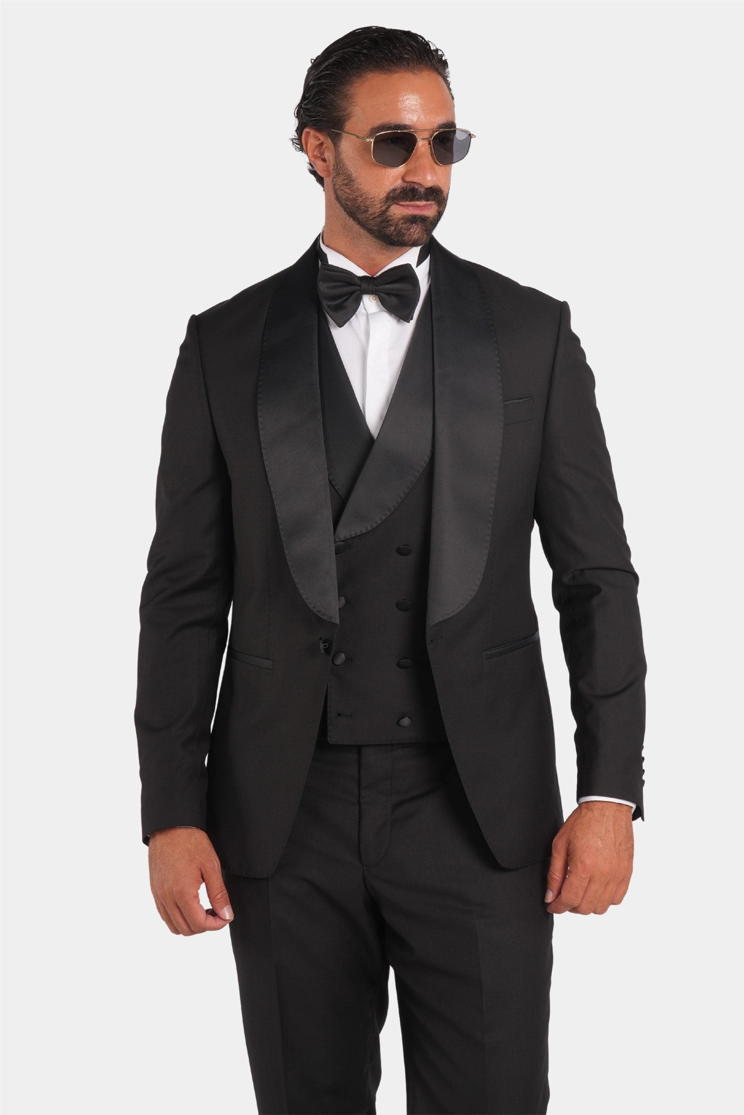 Schwarzer Slim Fit Einreiher Smokinganzug