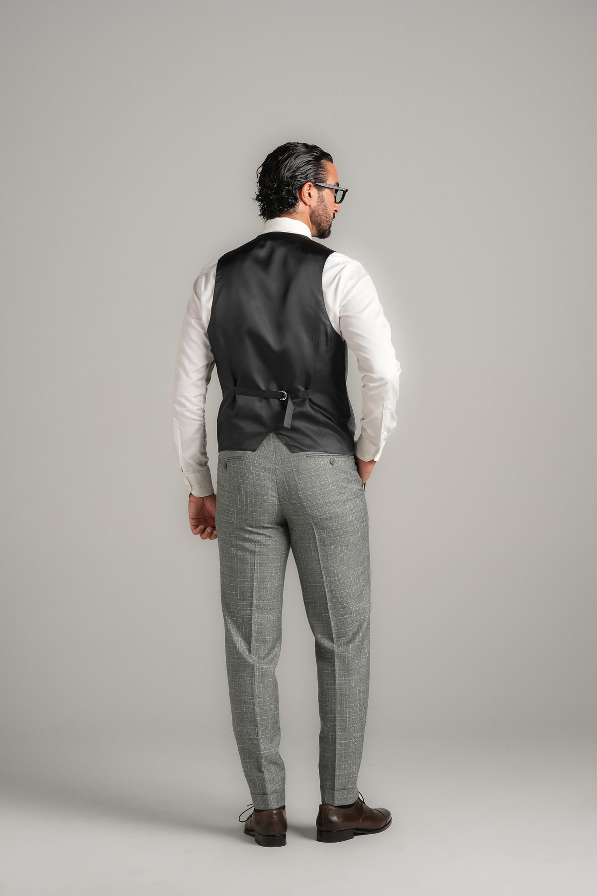 Hellgrüner Slim-Fit-Dreiteiler aus Super-130s-Wolle