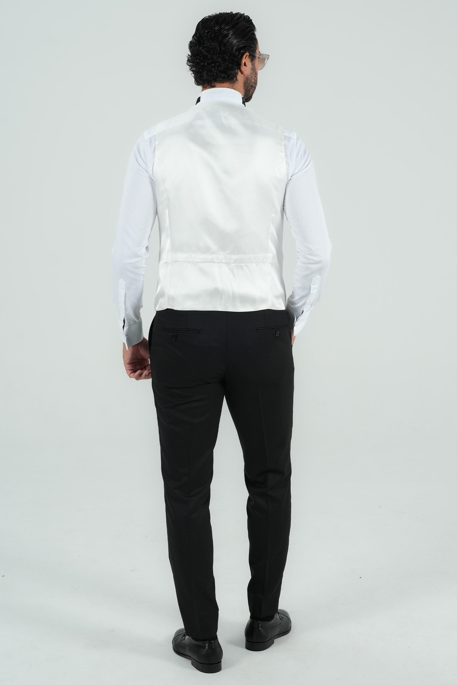 Elfenbein Slim Fit Doppelreihiger Smokinganzug