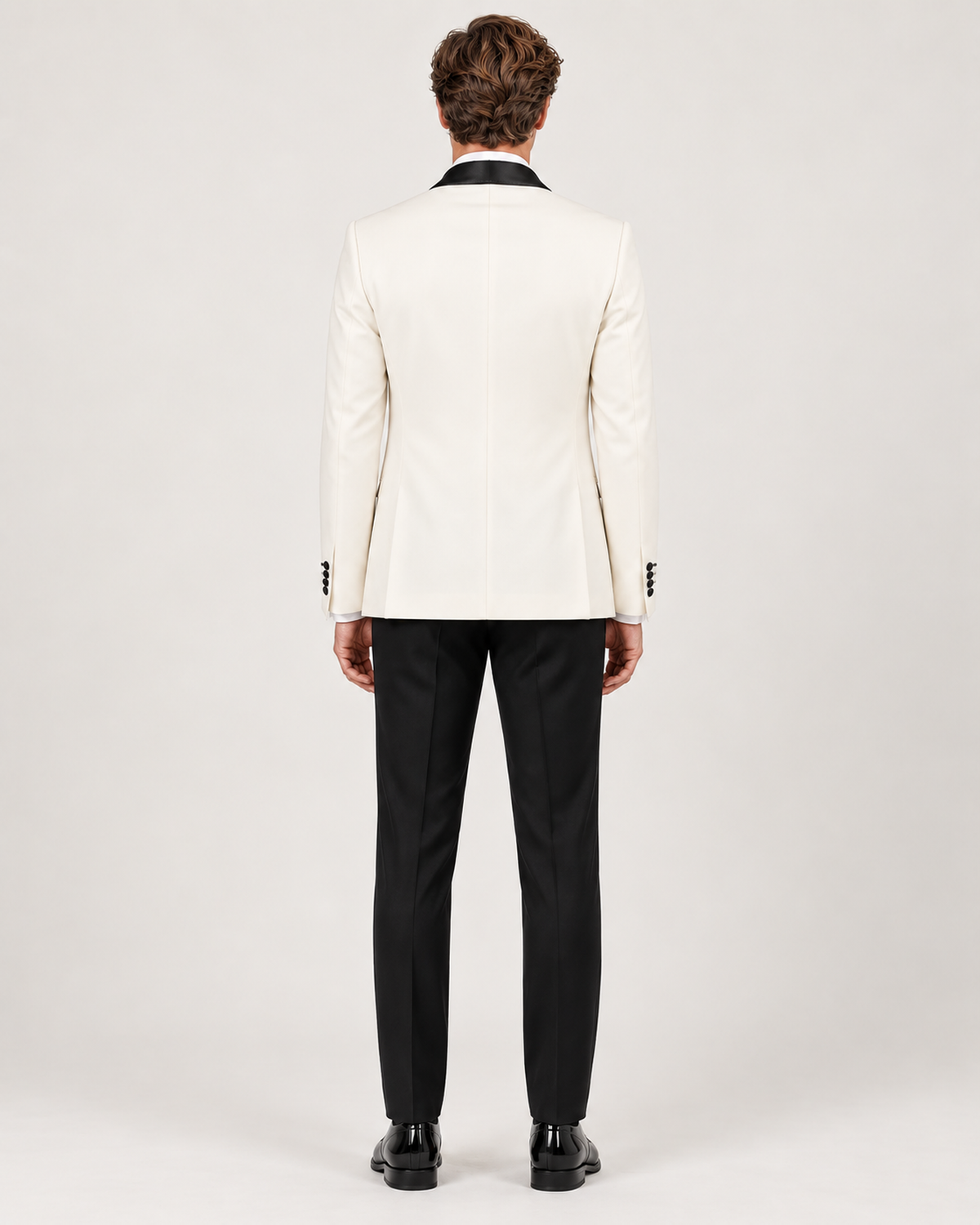 Aub white tuxedo suit