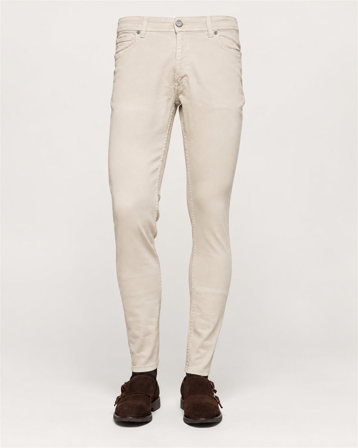 Beige slim fit jeans