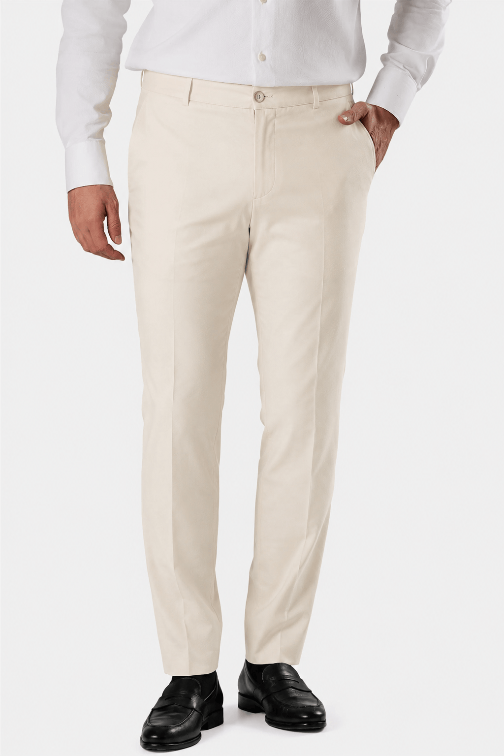Beige Slim Fit Chinos