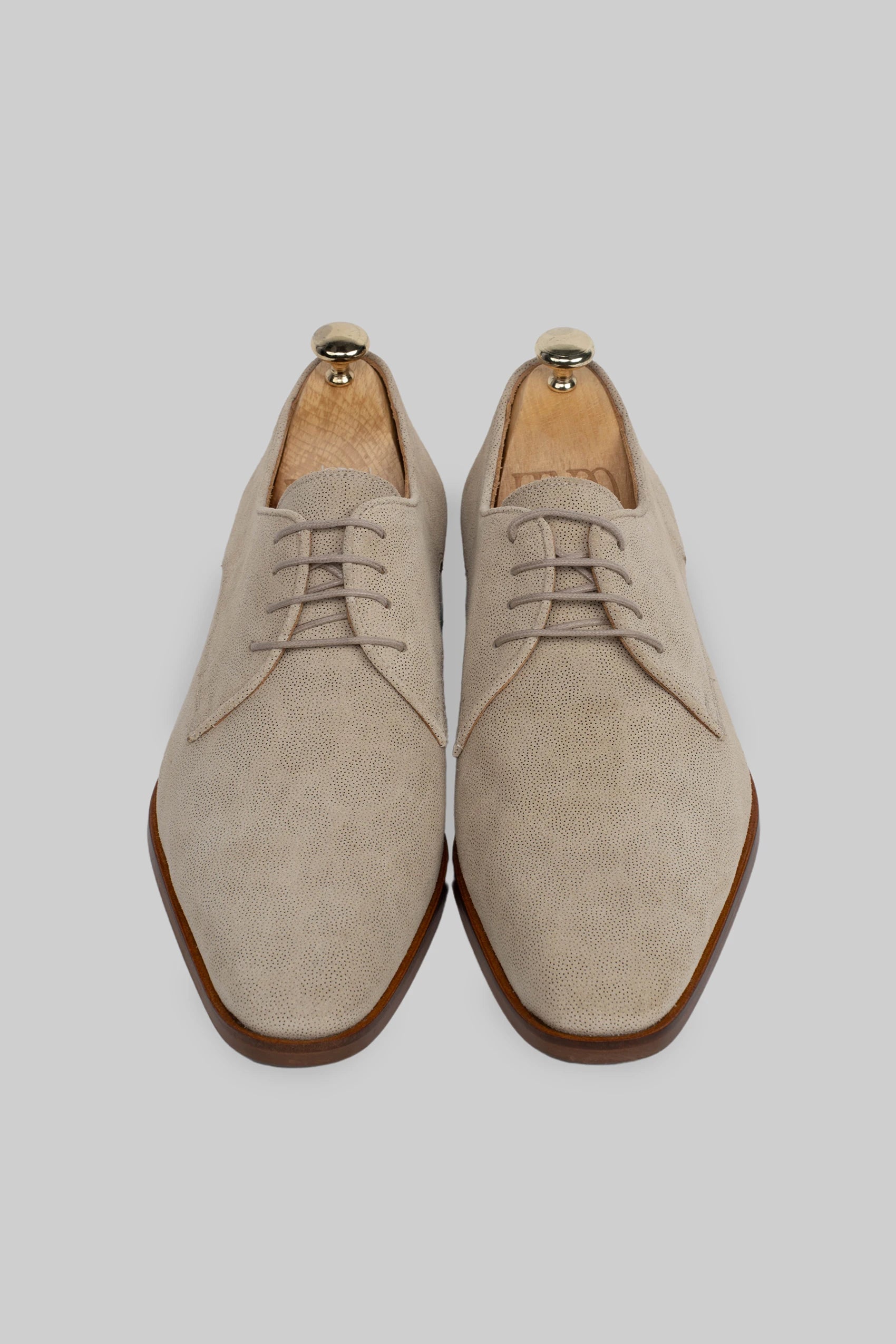 Beige leather derby