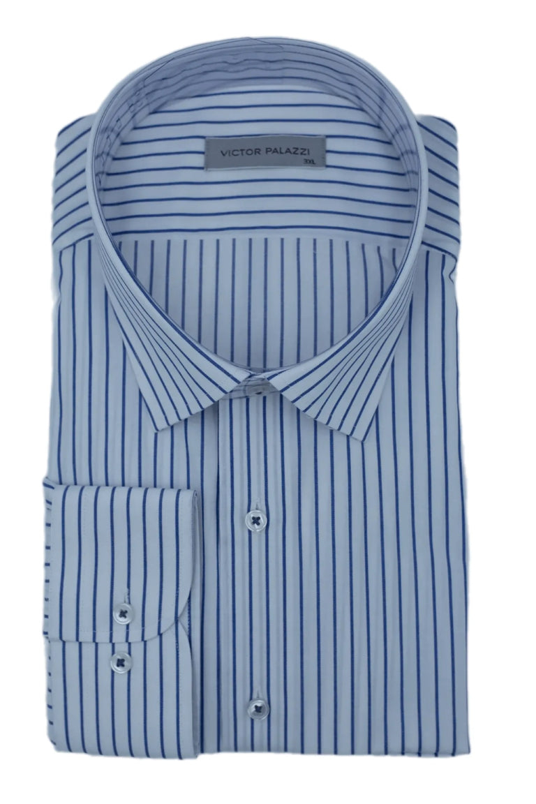 Blue striped modern fit shirt