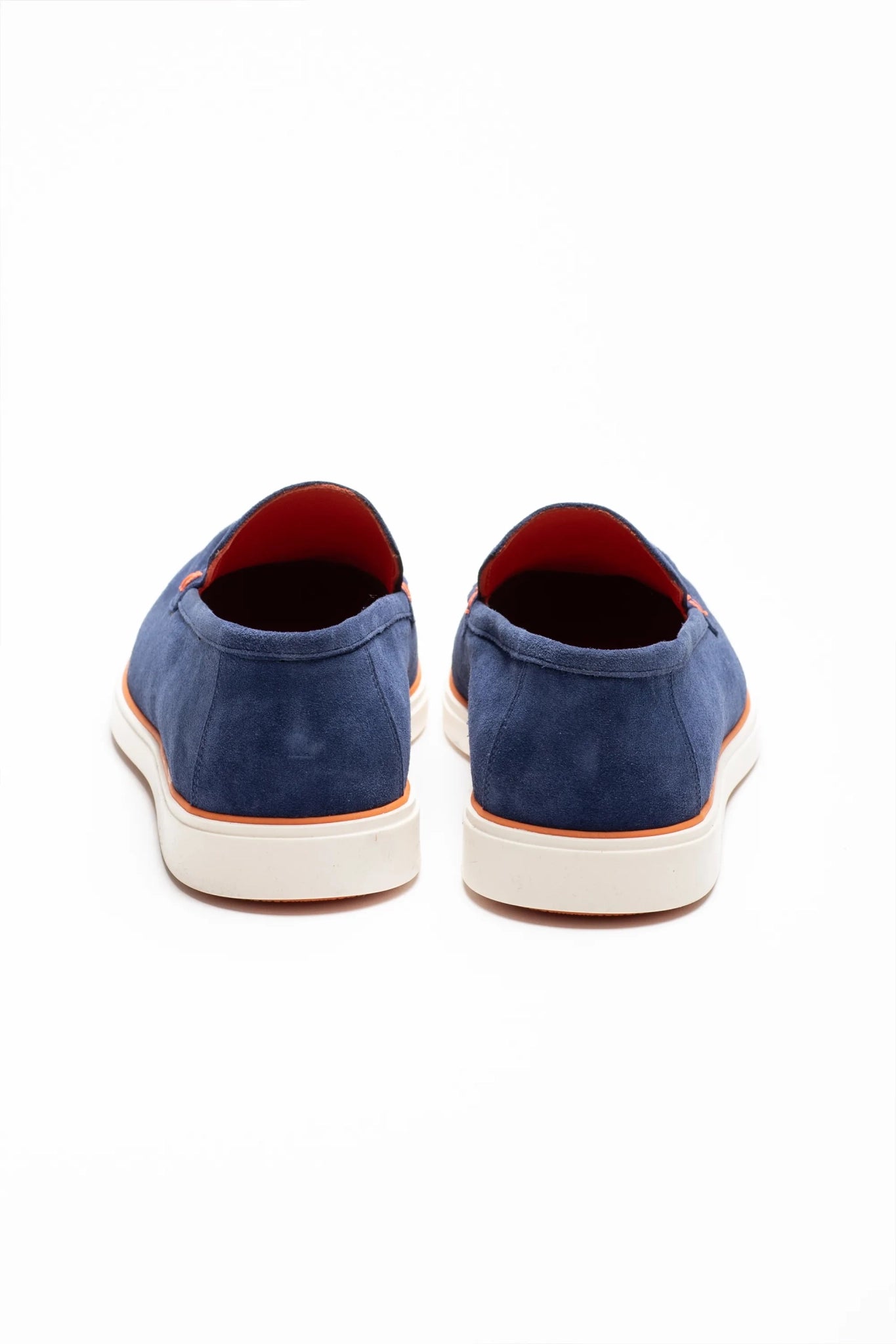 Blue loafer shoe made of soft suede