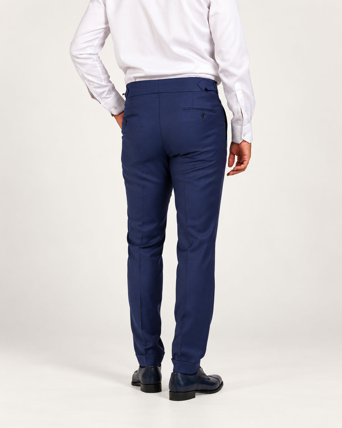 Blue slim-fit double-breasted wool suit
