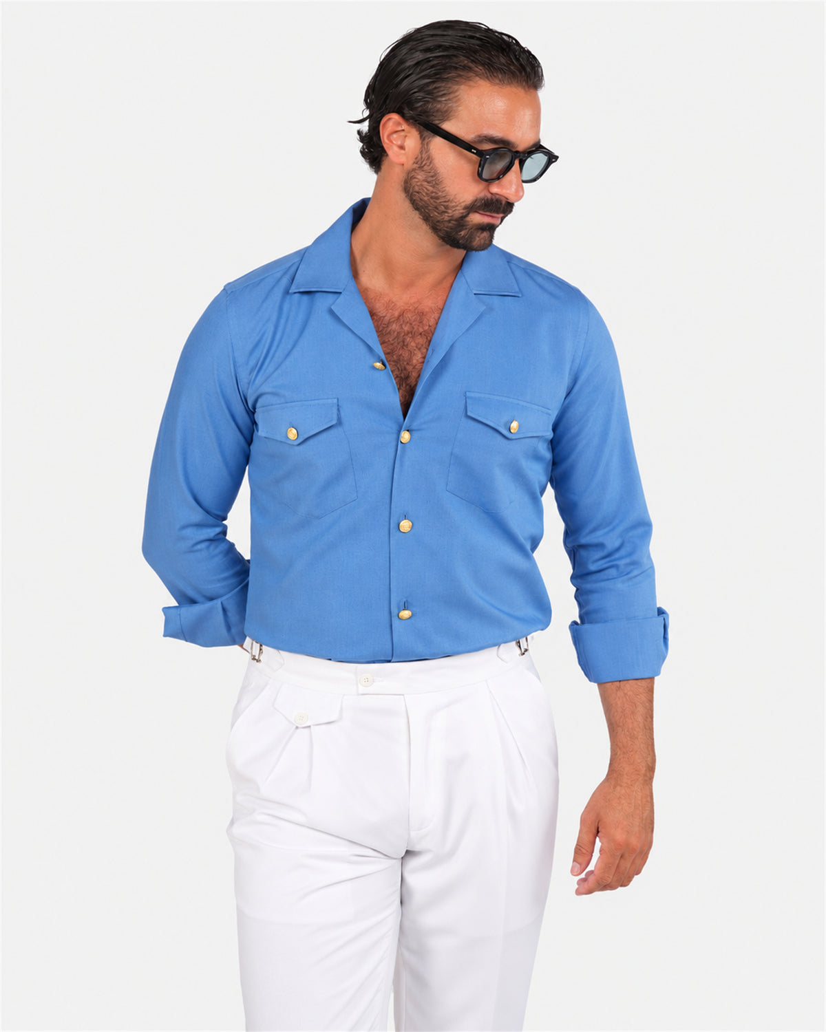 Blue safari shirt