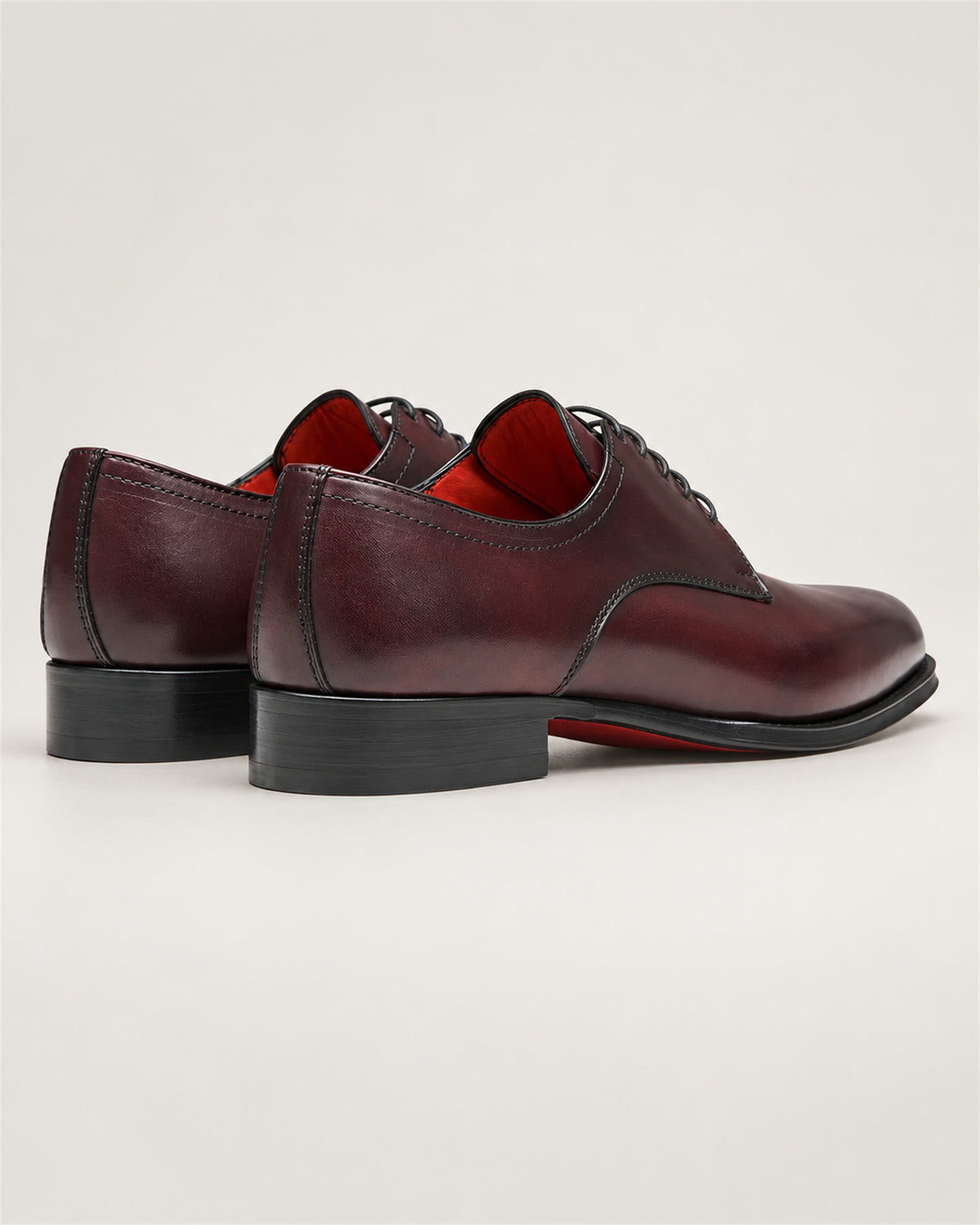 Bordeaux leather derby shoe