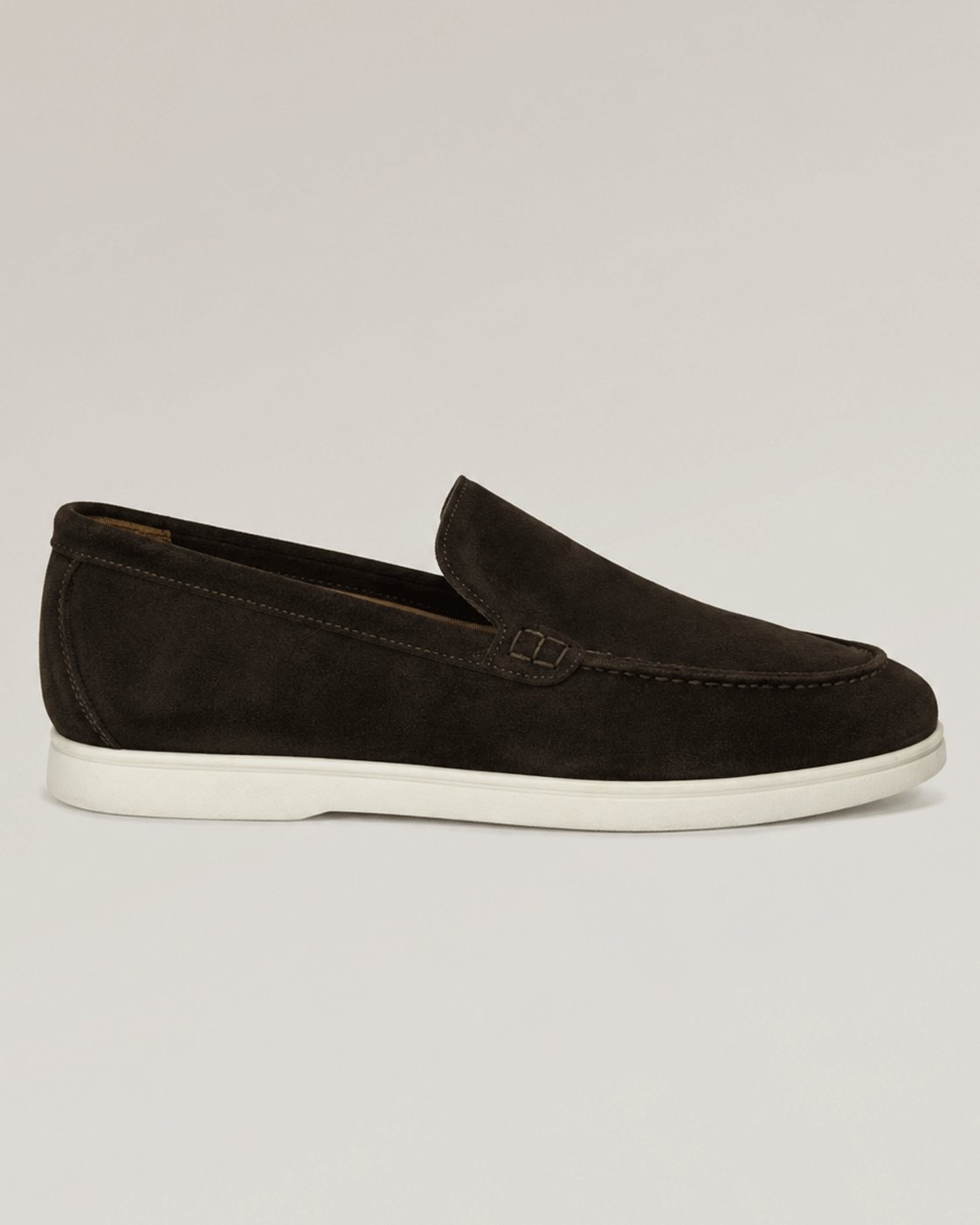 Brown loafers in Italian calf suede