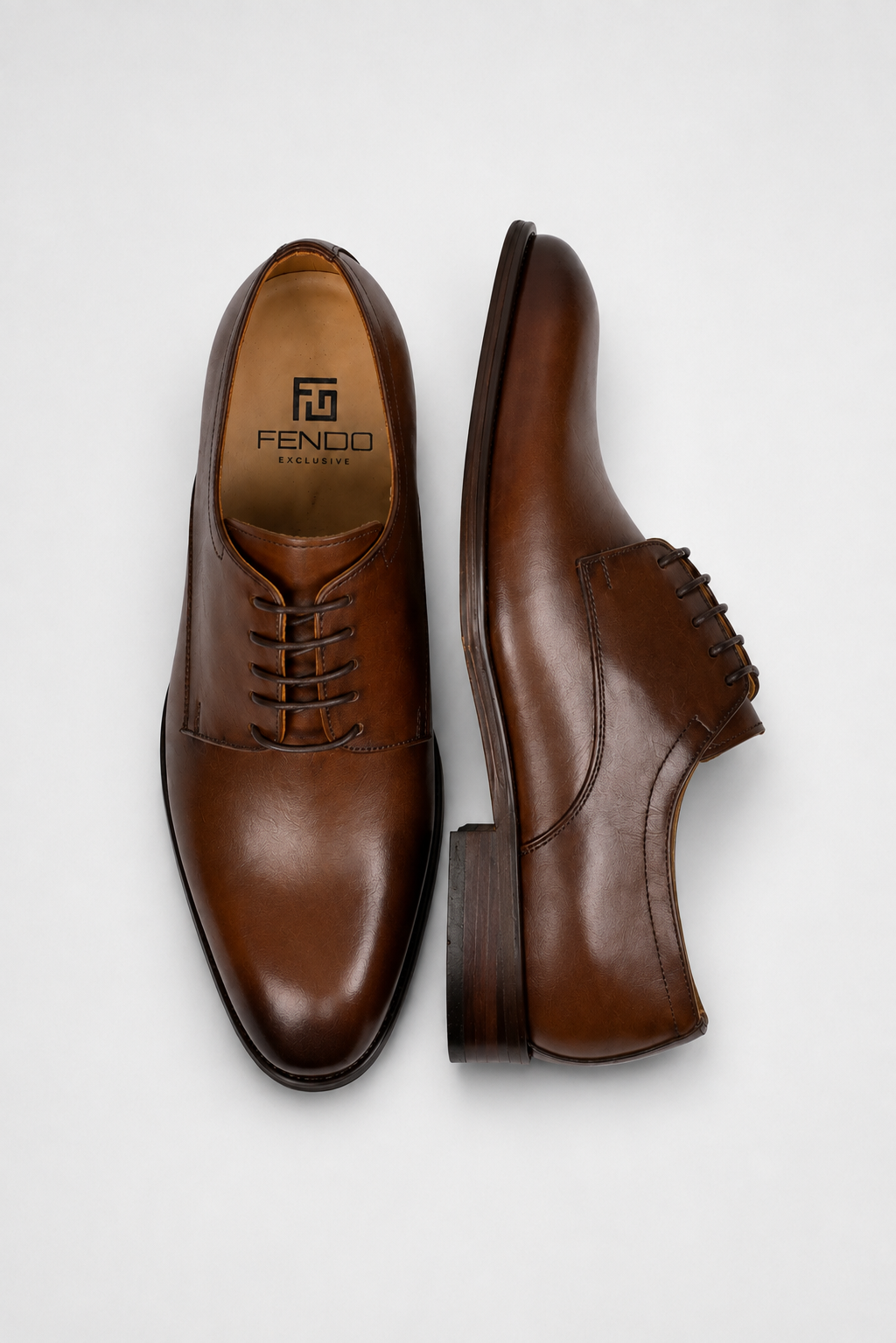 Brown calf leather Derby shoes