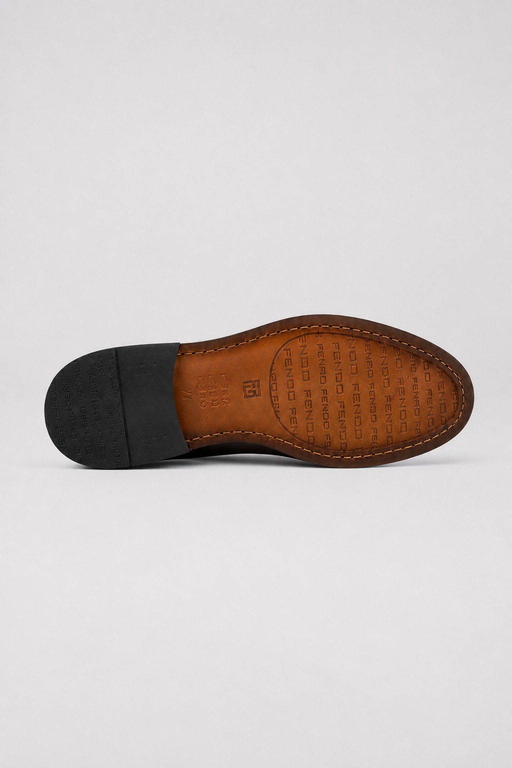 Brown calf leather penny loafer shoes