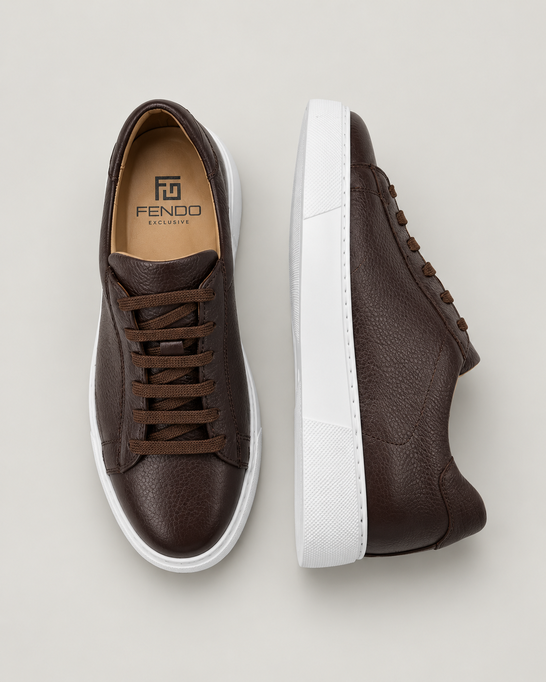 Brown deer leather sneakers