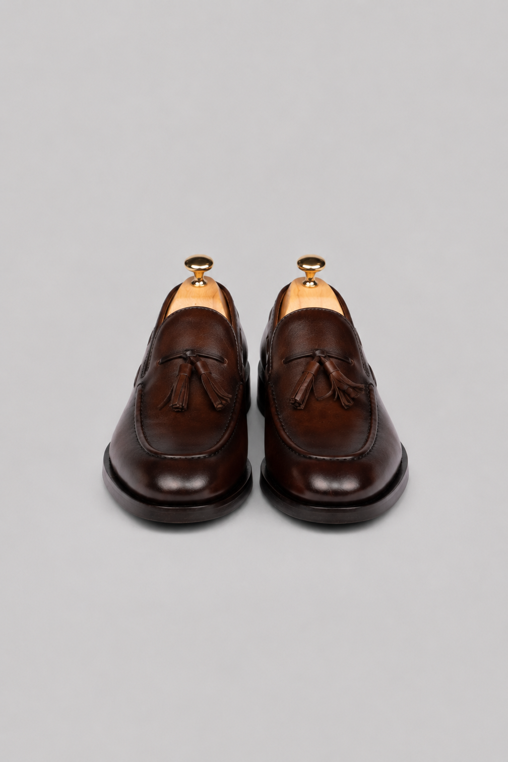 Braune Tassel-Loafer Schuhe aus Kalbsleder