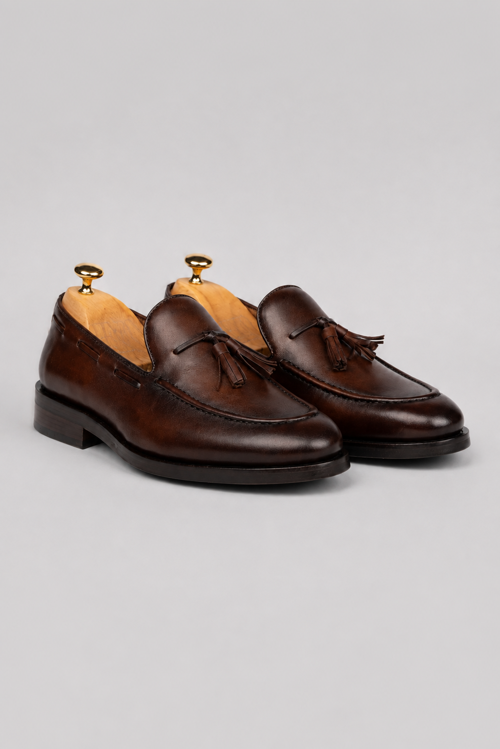 Braune Tassel-Loafer Schuhe aus Kalbsleder
