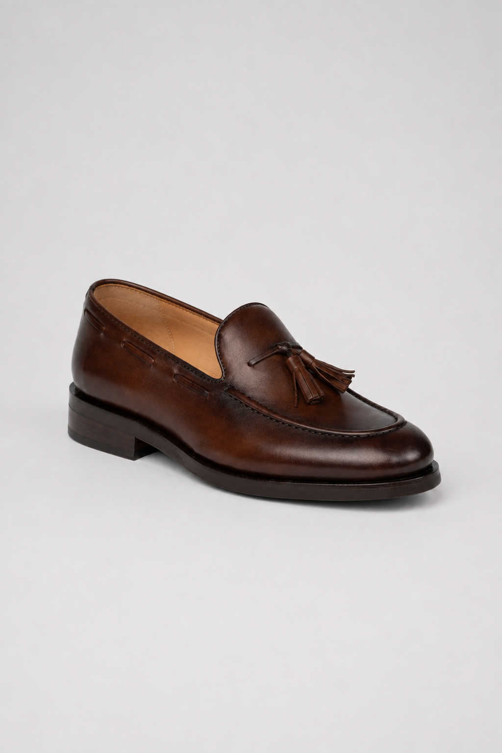 Braune Tassel-Loafer Schuhe aus Kalbsleder
