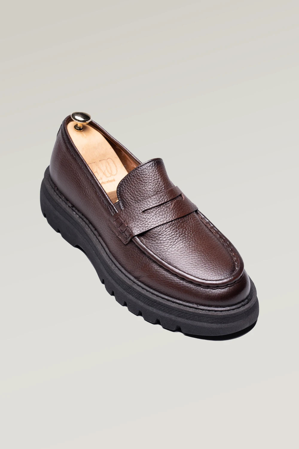 Brauner Hirschleder Penny Loafer-Schuh