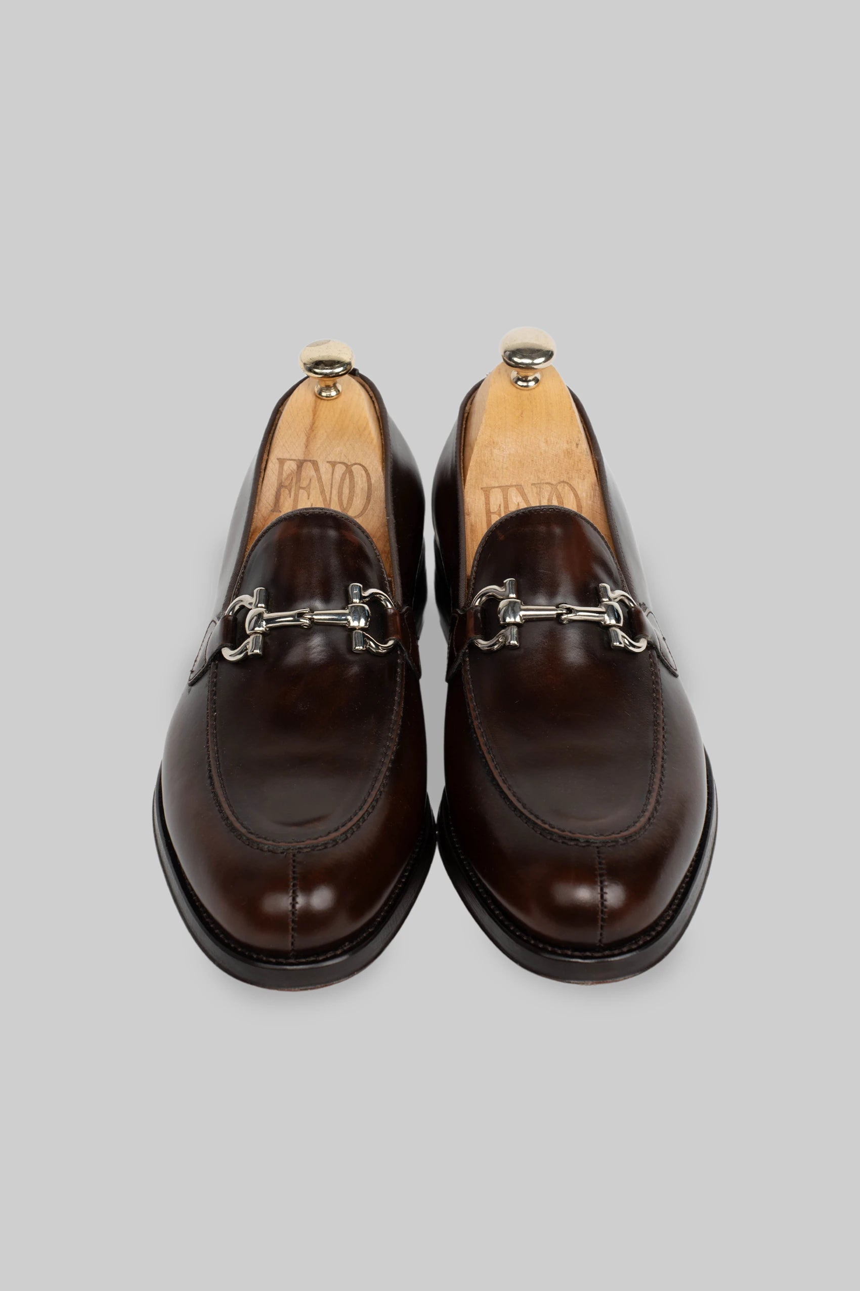 Brauner Leder Horsebit Loafer