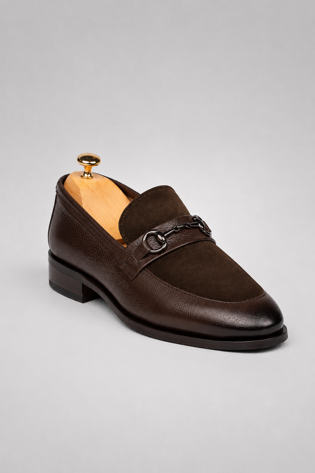 Braune Horsebit-Loafer Schuhe aus Kalbsleder