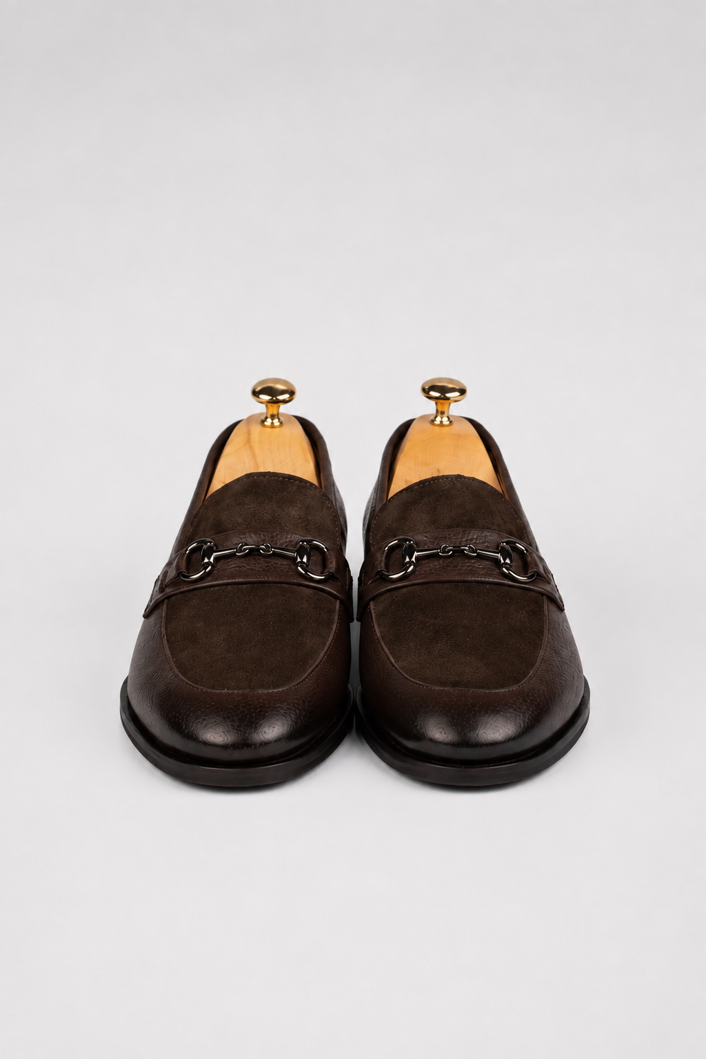 Braune Horsebit-Loafer Schuhe aus Kalbsleder
