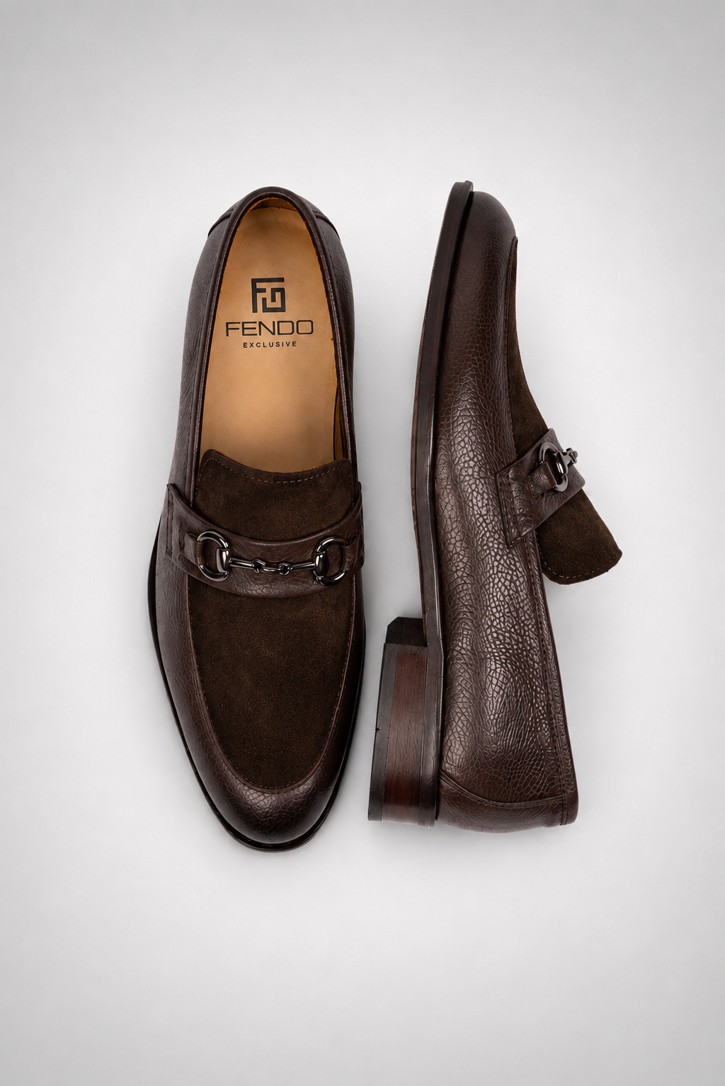 Braune Horsebit-Loafer Schuhe aus Kalbsleder