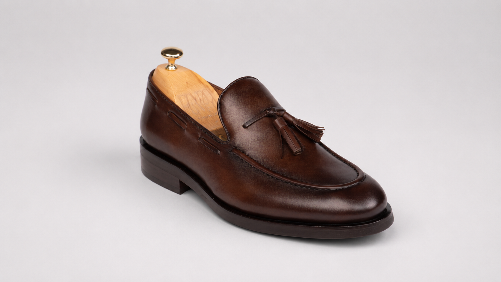 Brauner Tassel-Loafer aus Kalbsleder