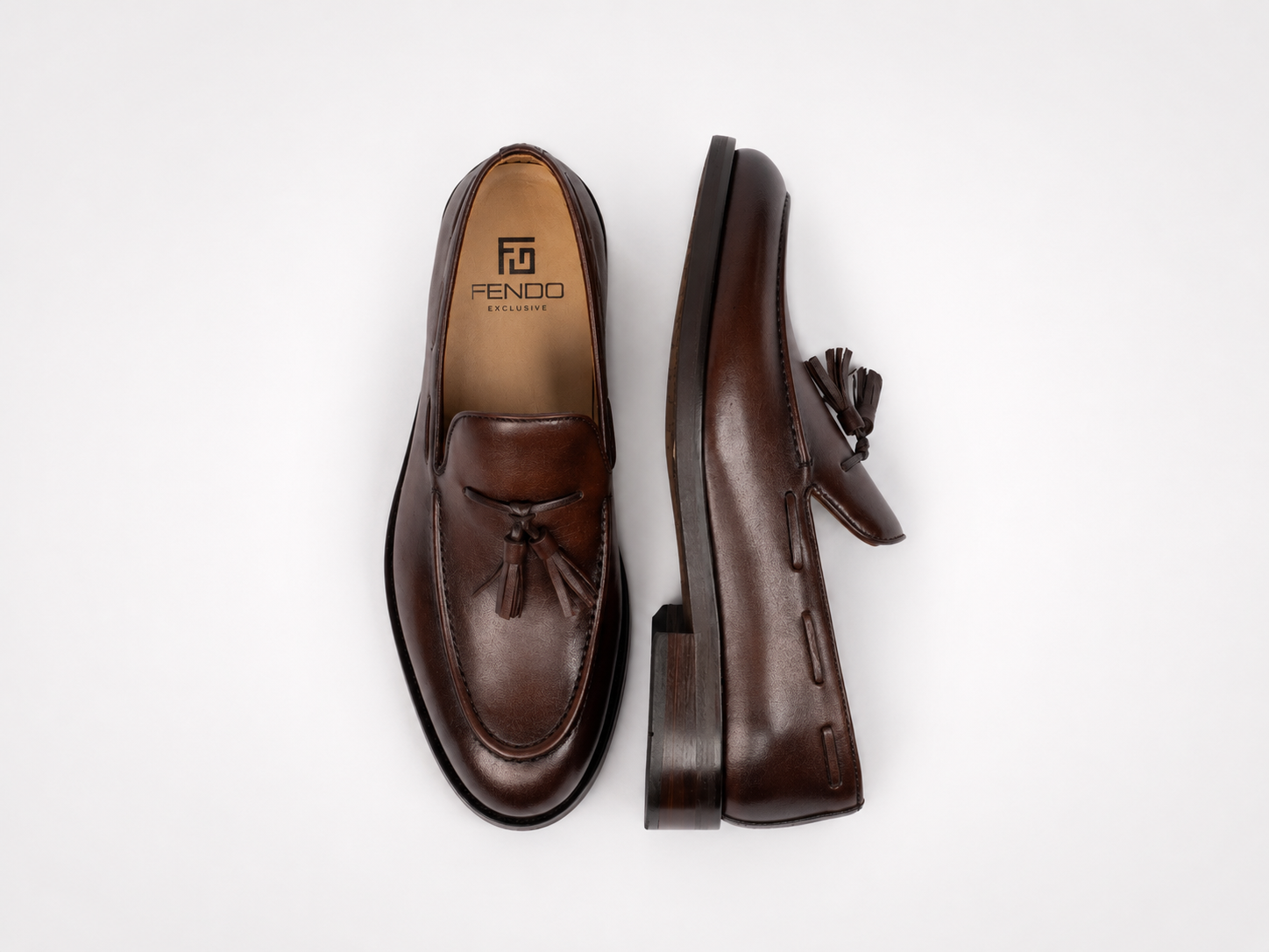 Brauner Tassel-Loafer aus Kalbsleder