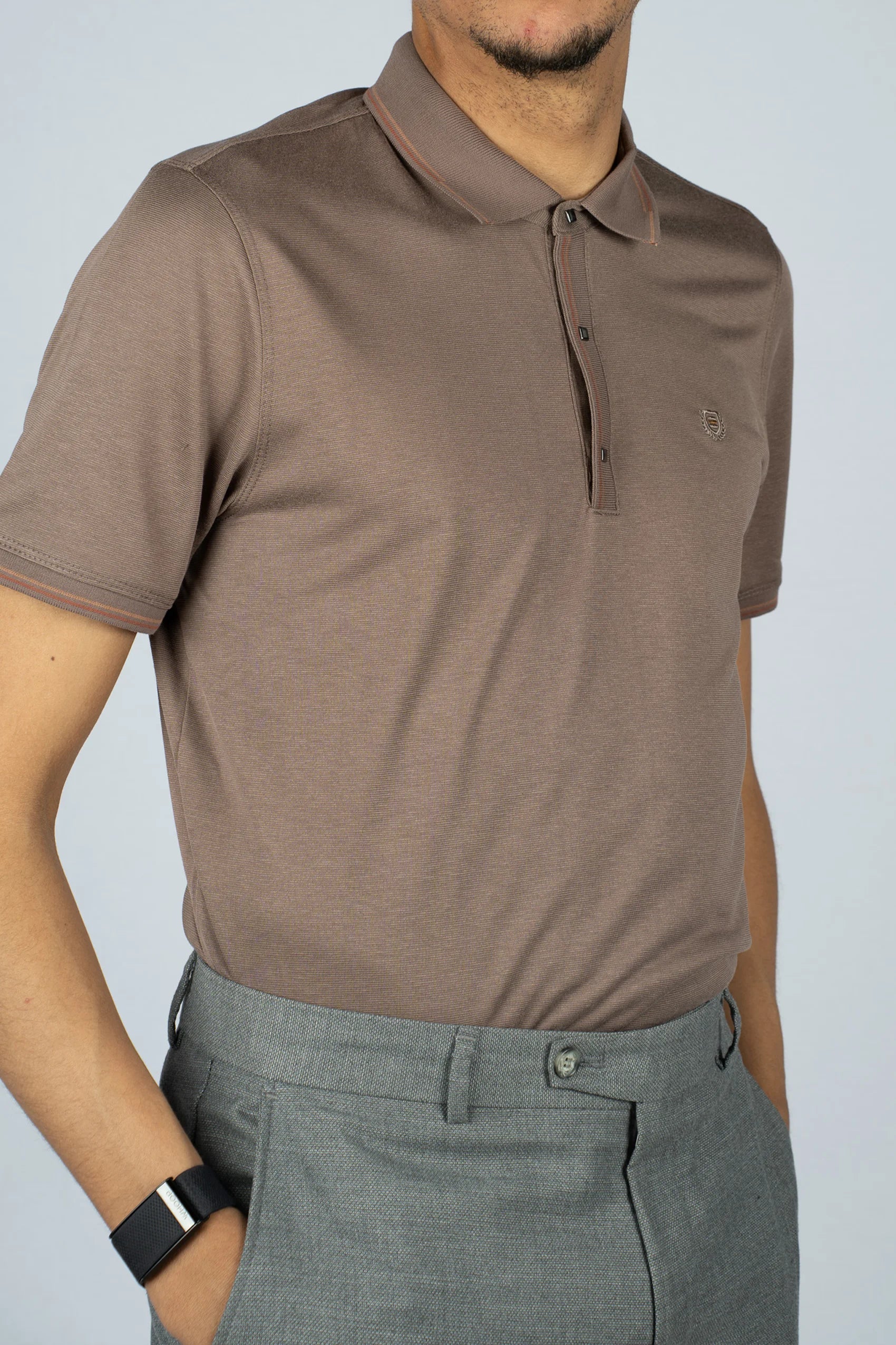 Braunes Baumwolle-Polo-Shirt