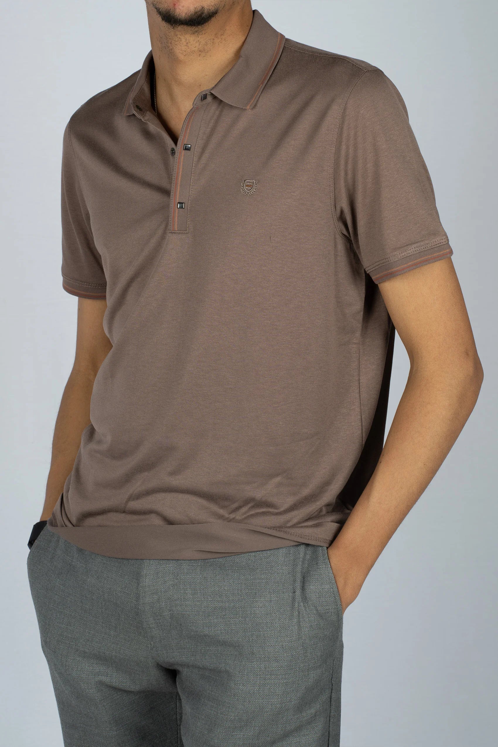 Braunes Baumwolle-Polo-Shirt