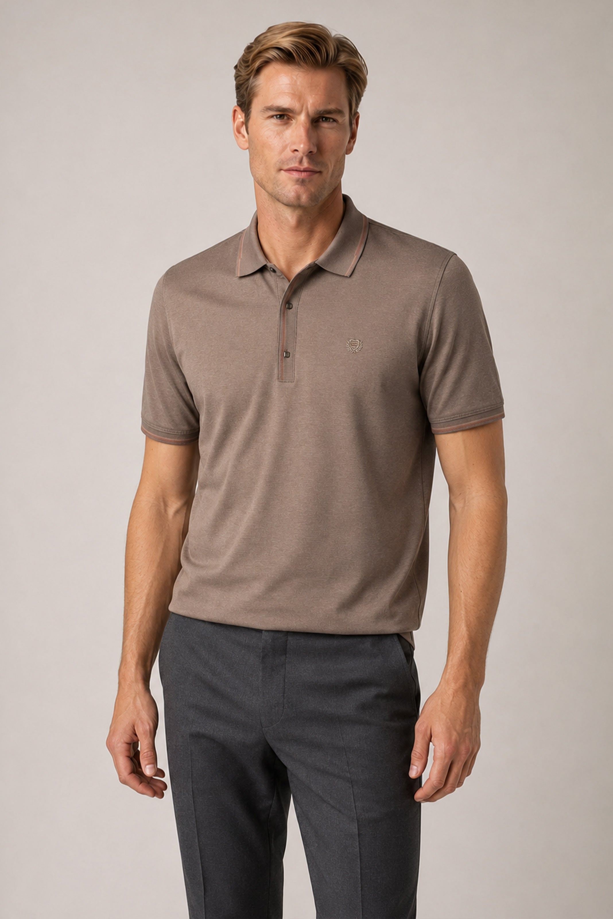Braunes Baumwolle-Polo-Shirt