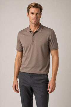 Braunes Baumwolle-Polo-Shirt
