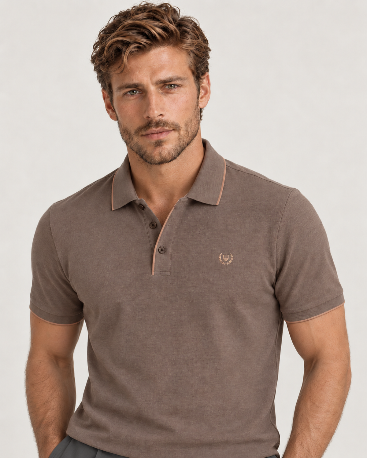 Braunes Baumwolle-Polo-Shirt