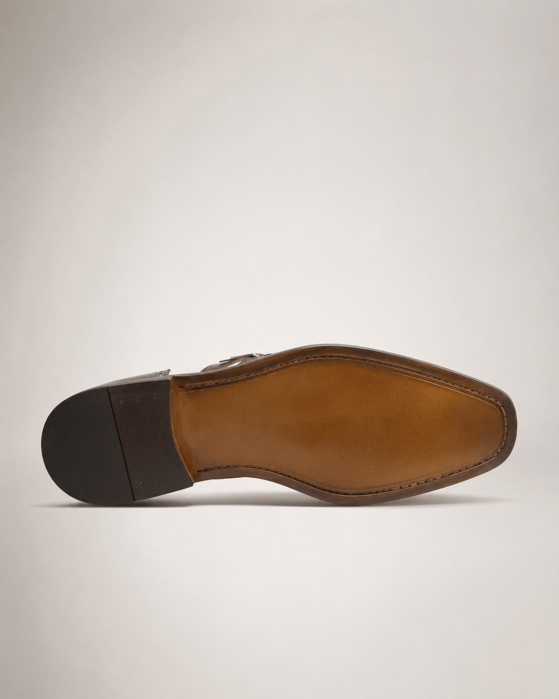 Brown Calfskin Kiltie Single Monk Strap Shoes