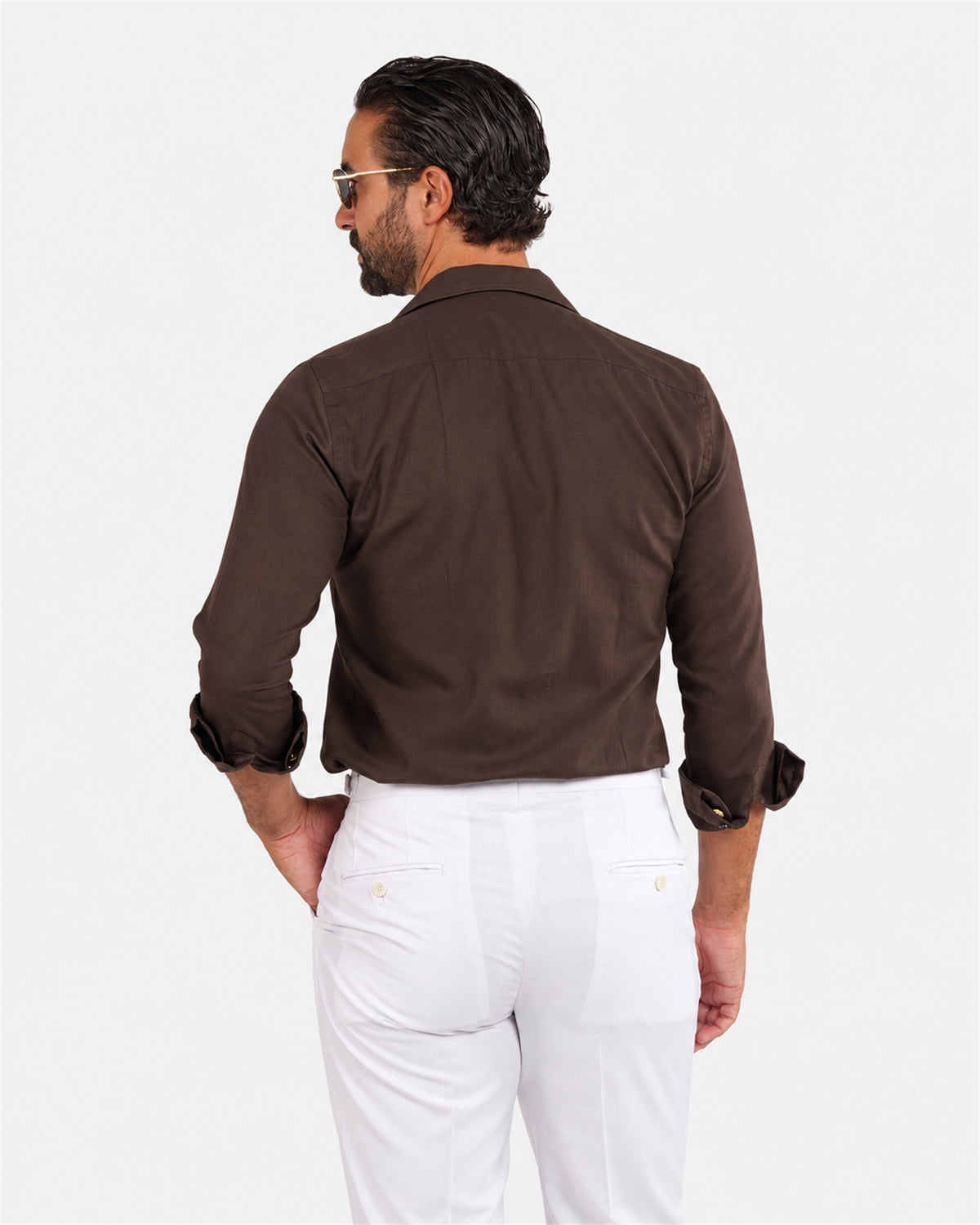 Braunes Safari-Hemd