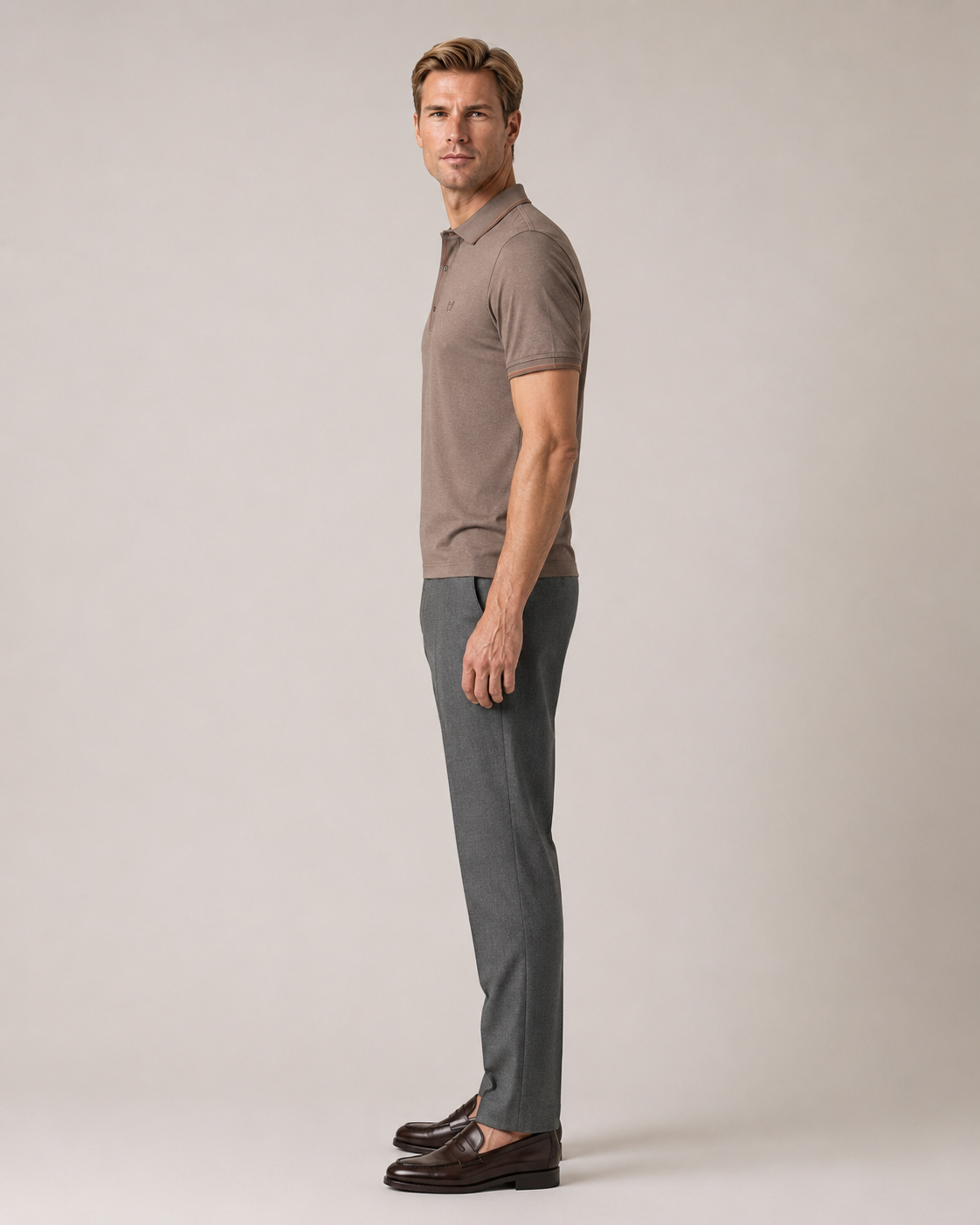 Braunes Baumwolle-Polo-Shirt