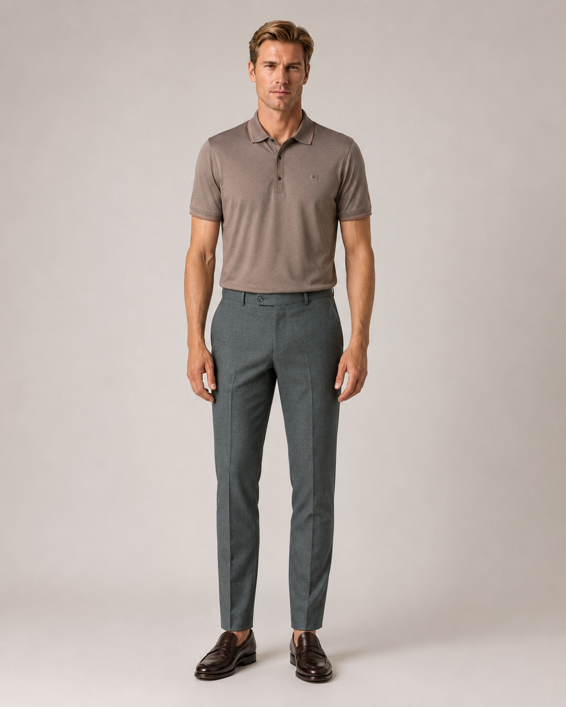 Braunes Baumwolle-Polo-Shirt