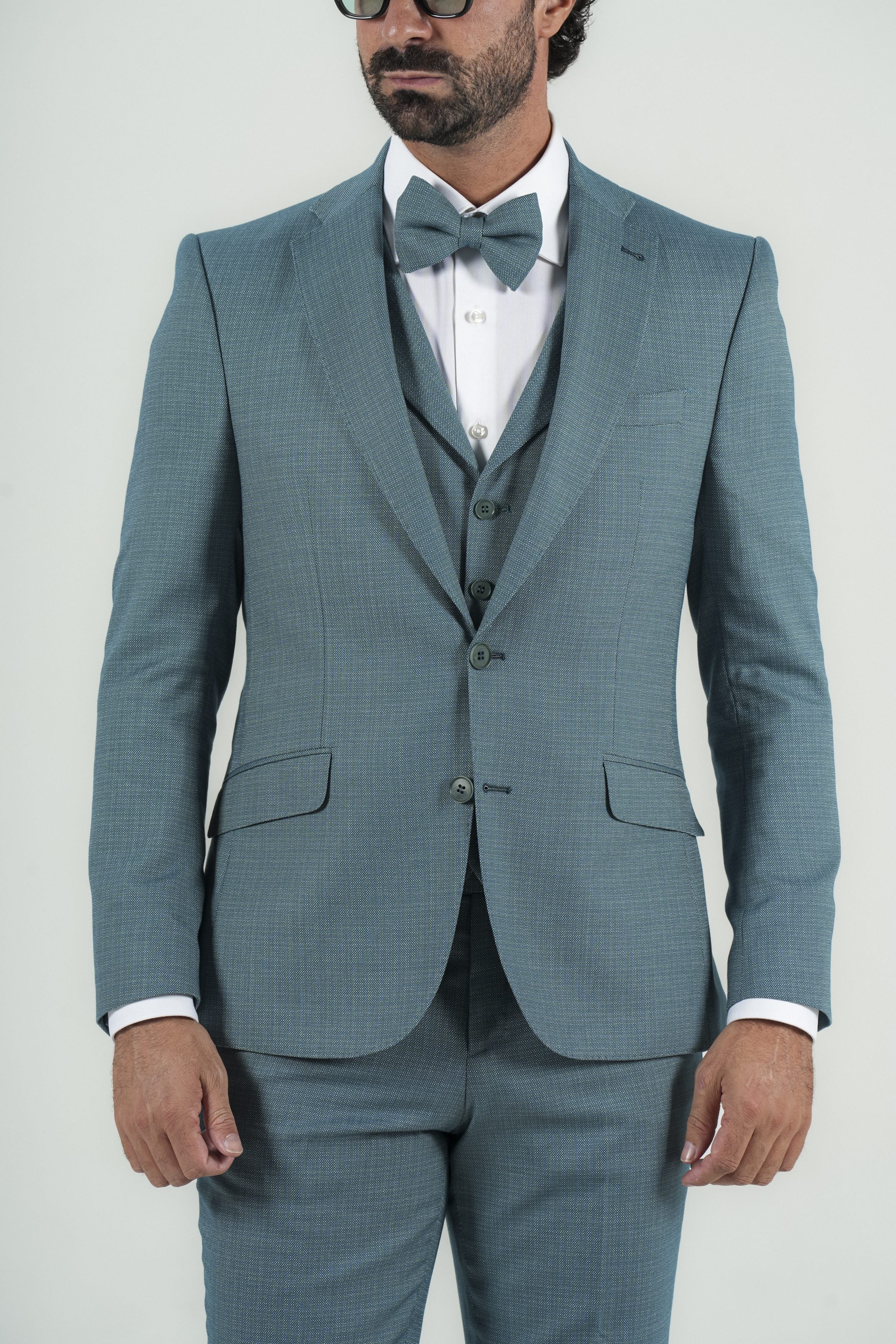 Turquoise Modern Fit Single-Breasted Suit