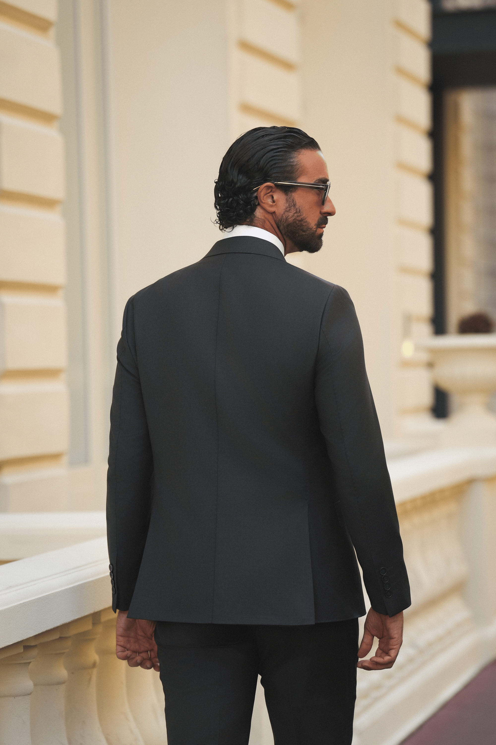 Dunkelgrüner Slim-Fit Super 130’s Wollanzug mit Einreiher