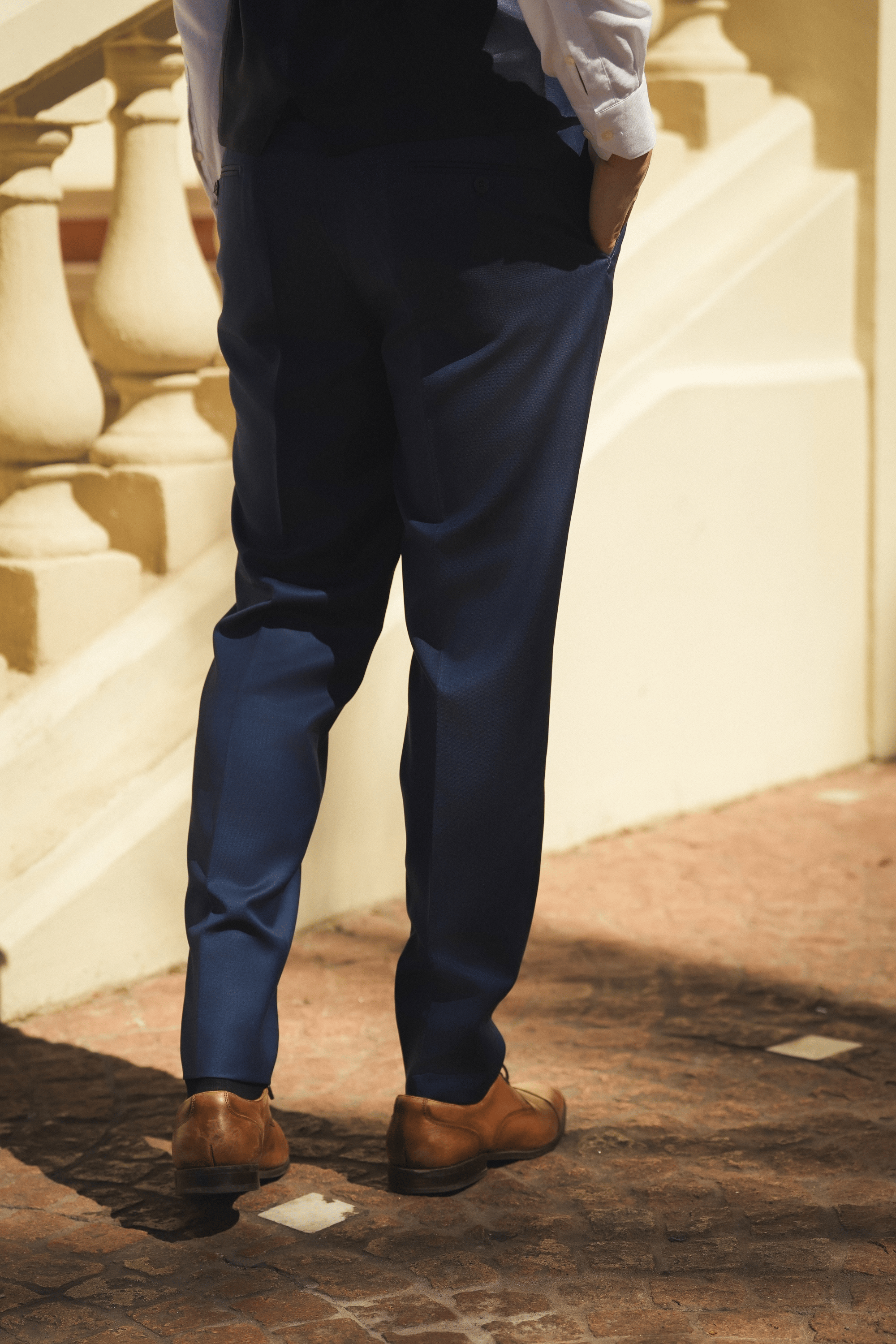 Navy Slim Fit Super 130’s Wool Single Breasted Suit
