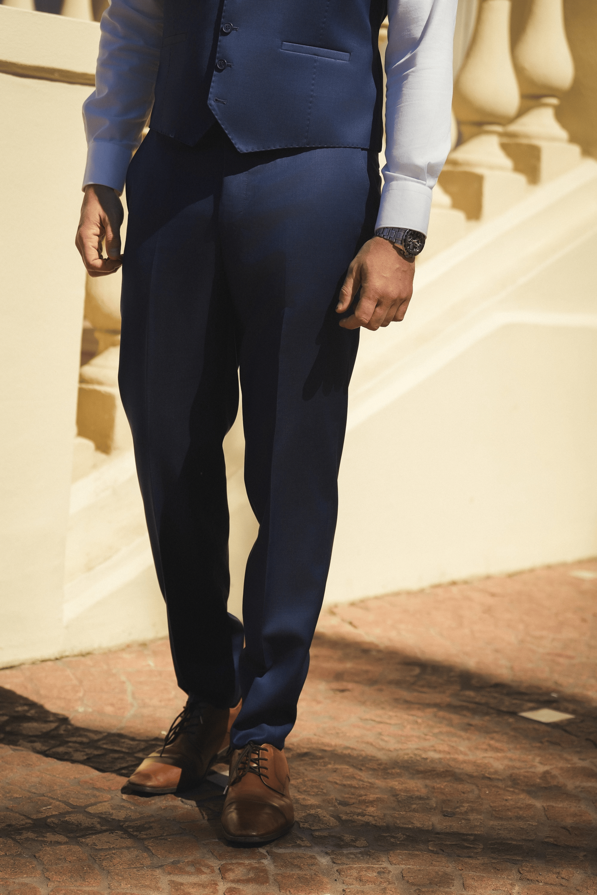 Navy Slim Fit Super 130’s Wool Single Breasted Suit