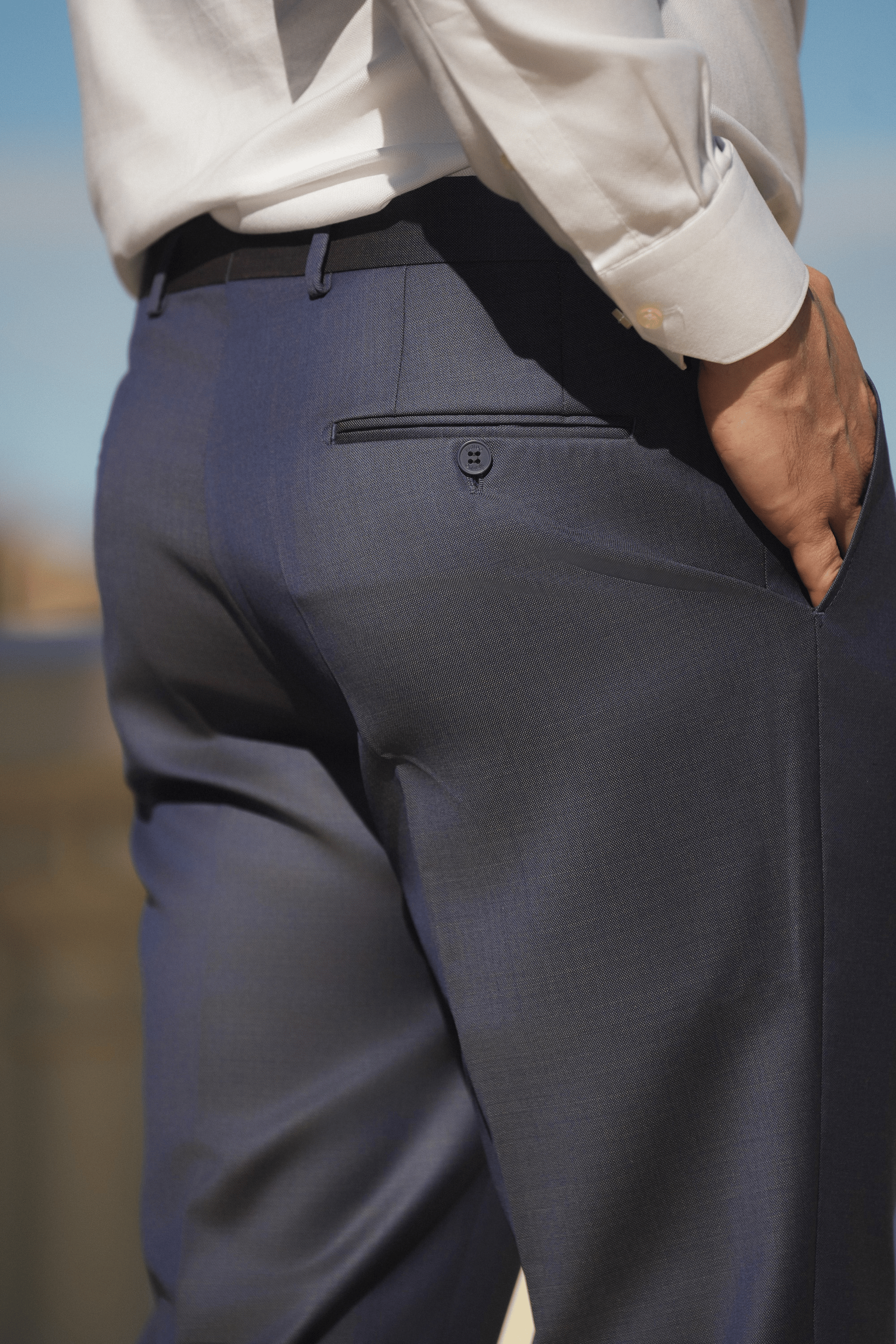 Violetter Slim-Fit Cerruti Wollanzug mit Einreiher