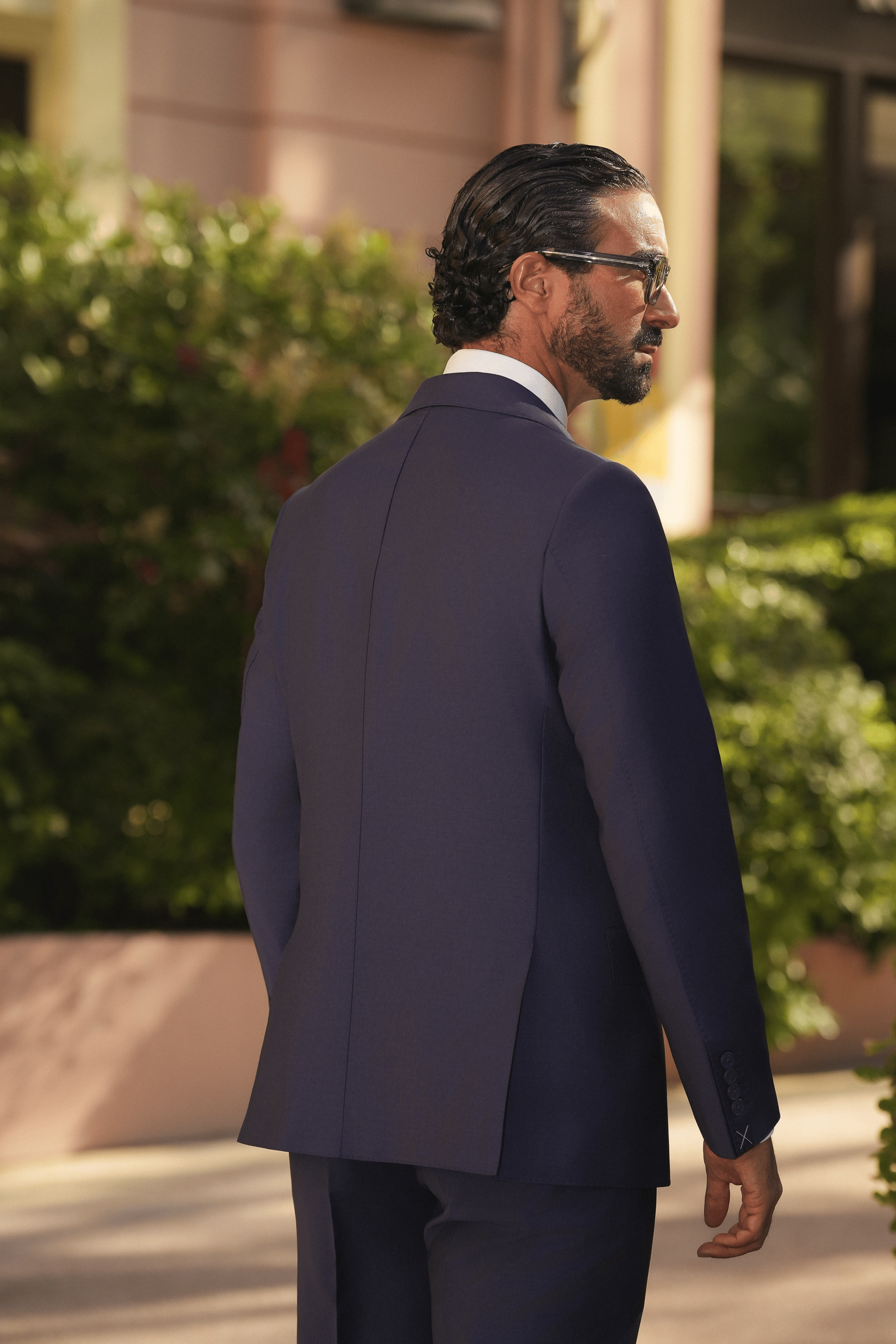 Indigoblauer Slim-Fit Cerruti Wollanzug mit Einreiher