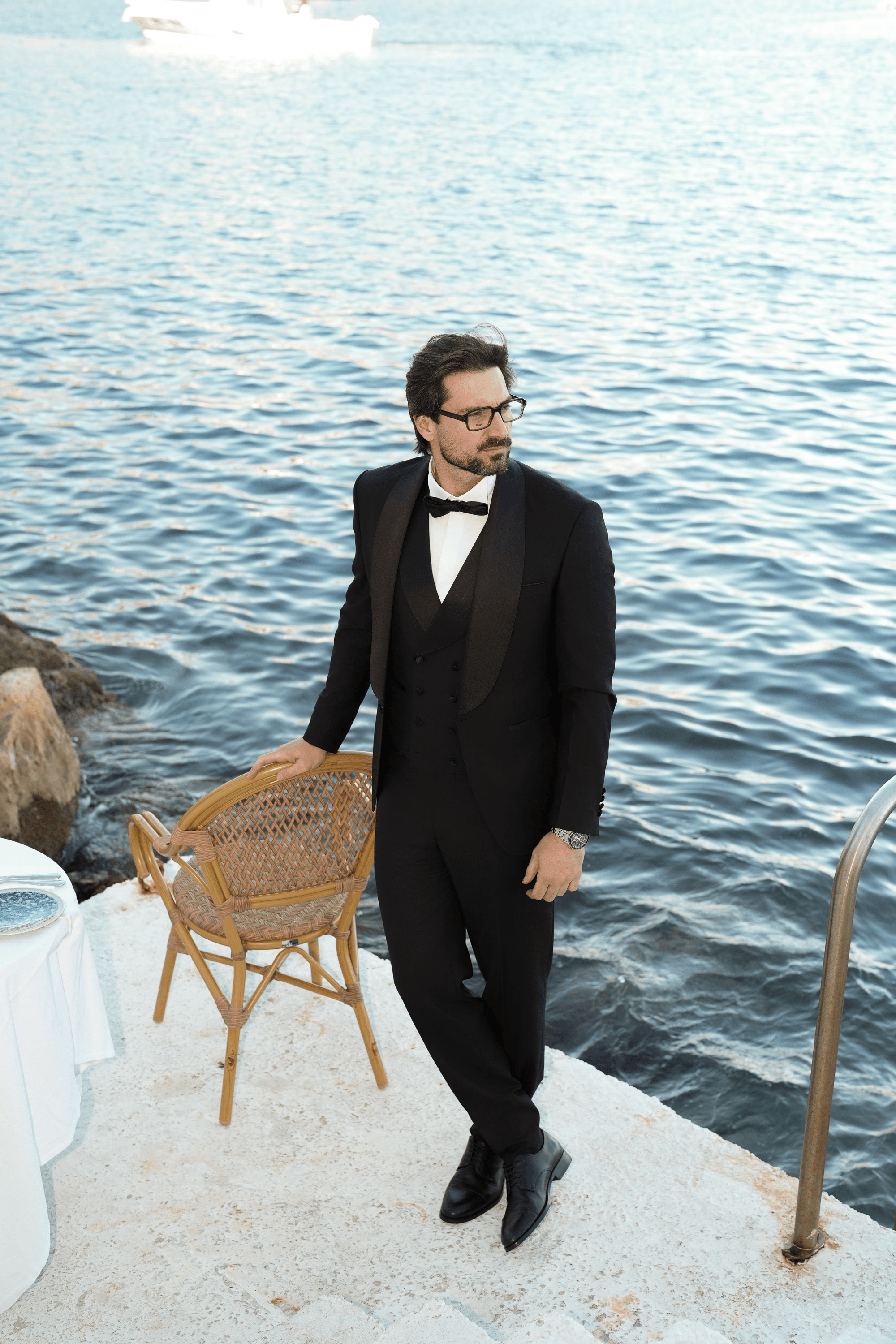 Schwarzer Slim-Fit Cerruti Super 160’s Wollanzug mit Einreiher