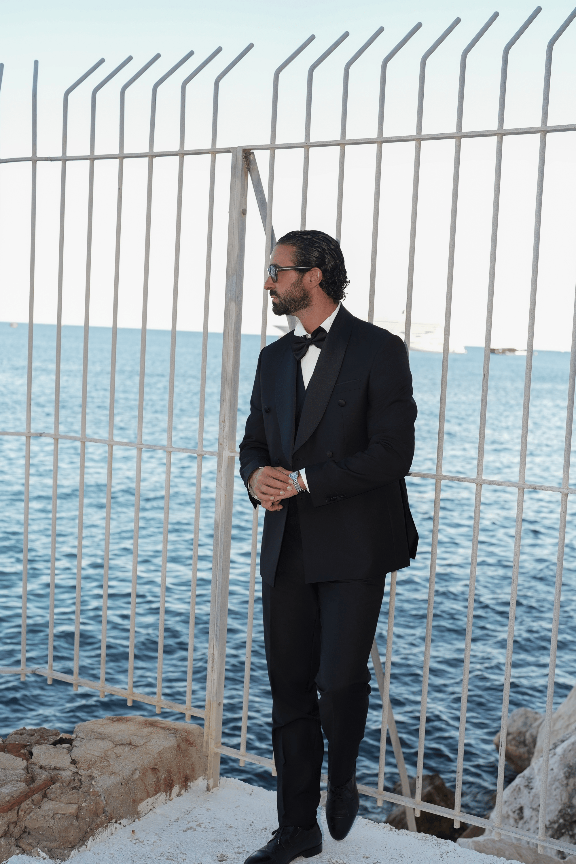 Schwarzer Slim-Fit Cerruti Super 160’s Wollanzug mit Zweireiher