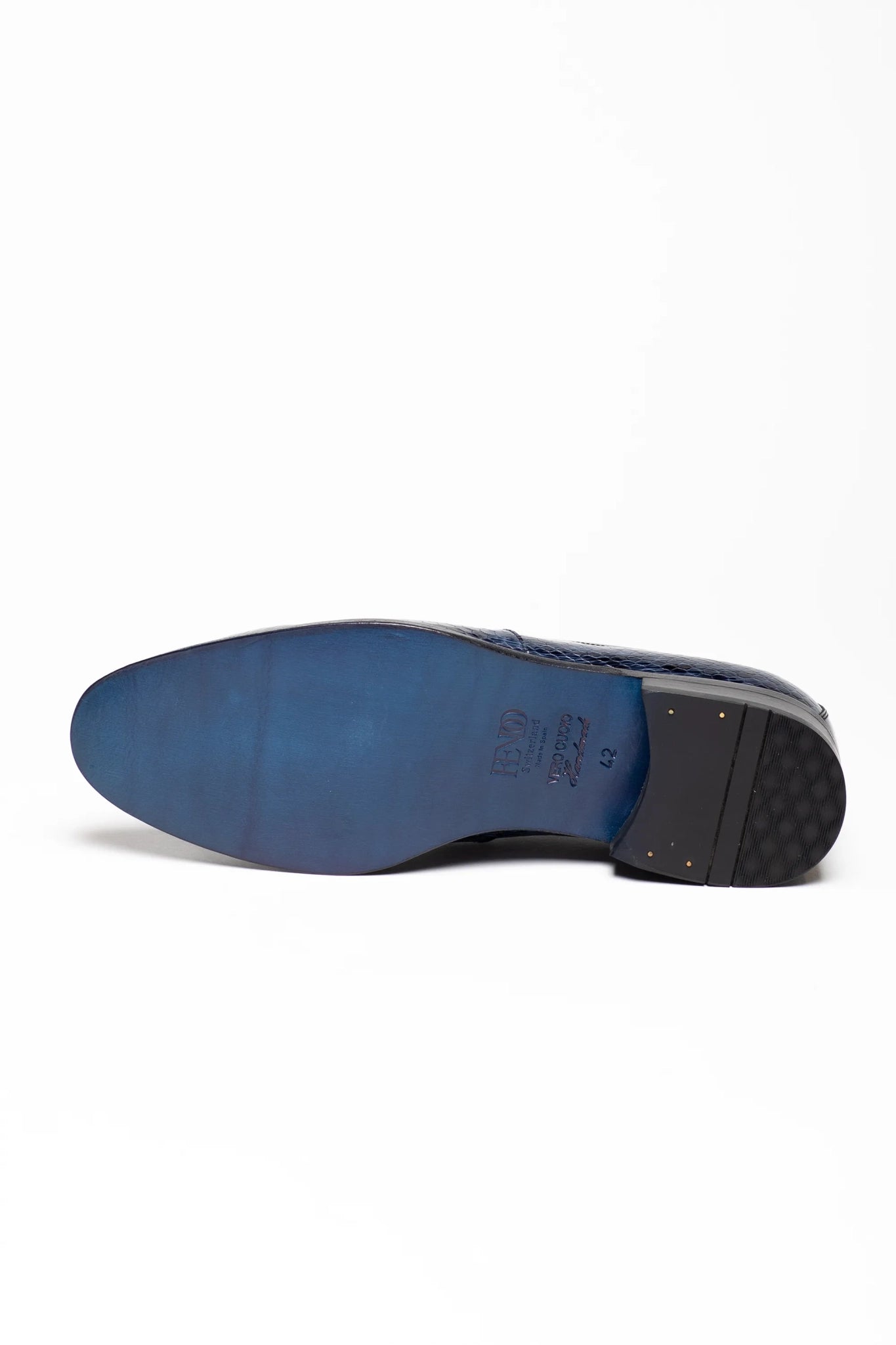 Dunkelblauer Leder-Horsebit-Loafer-Schuh