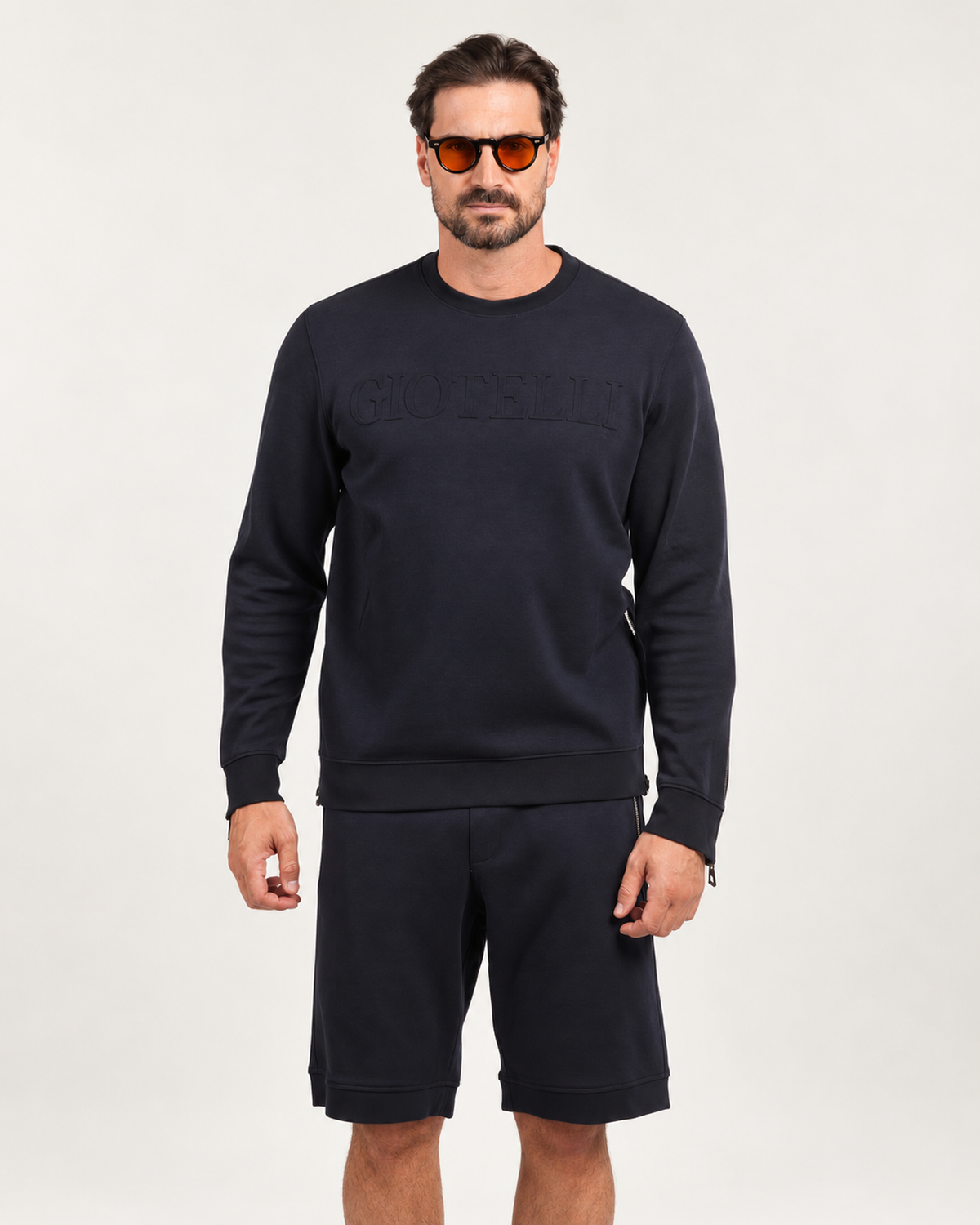 Dark blue tracksuit made of a cotton blend