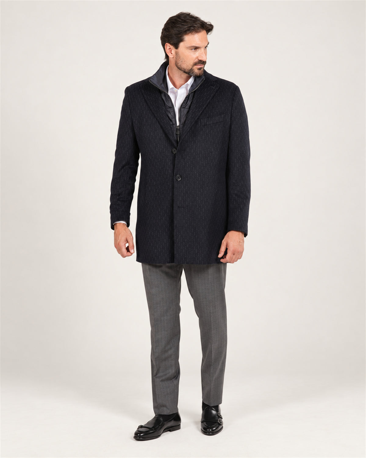 Dark blue Italian wool coat