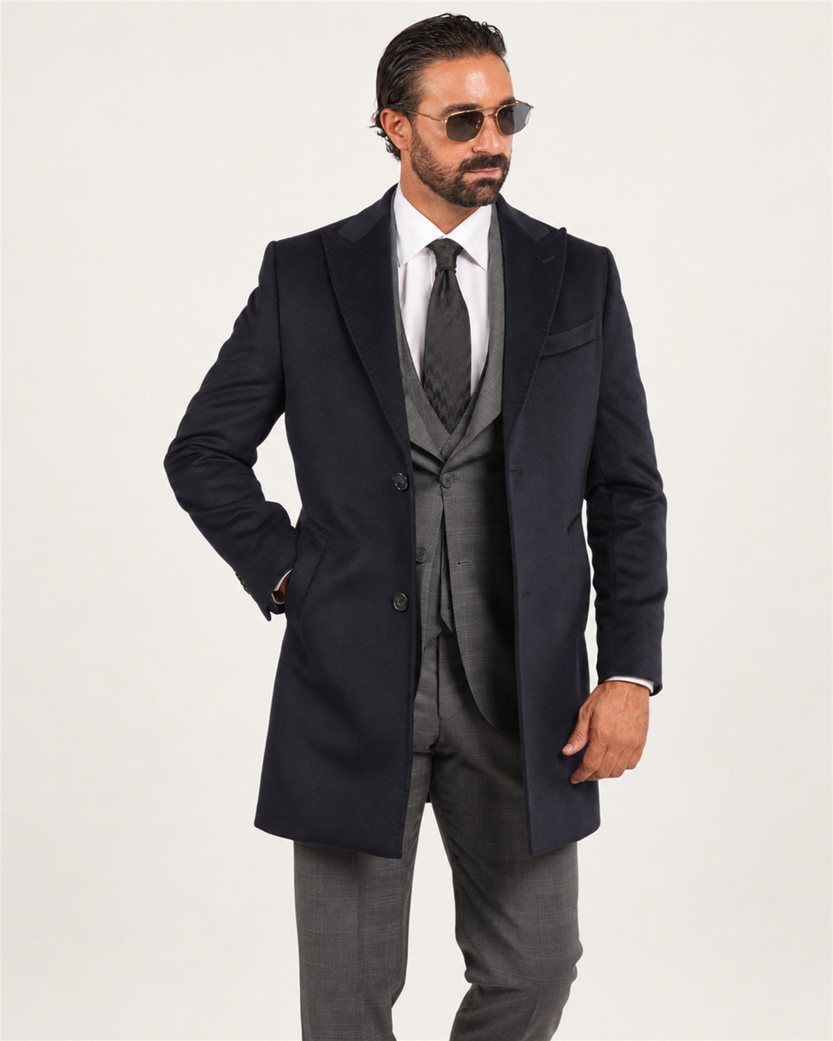Dark blue Italian wool coat