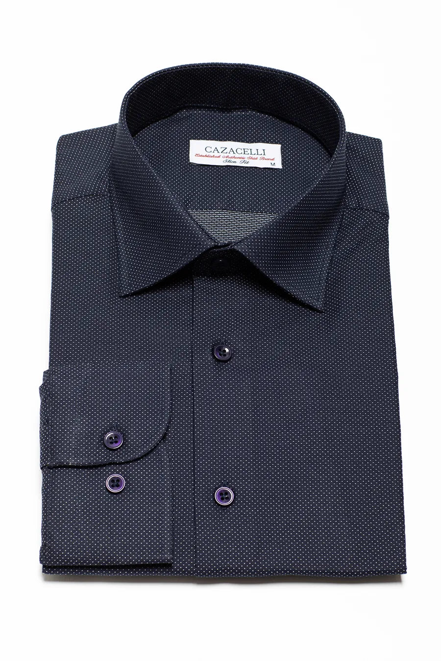 Dunkelblaues Slim Fit Baumwollhemd