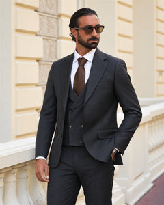 Dark Green Slim-Fit Super 130’s Wool Suit with Single-Breasted Jacket