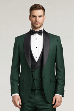 Grüner Slim Fit Einreiher Smokinganzug